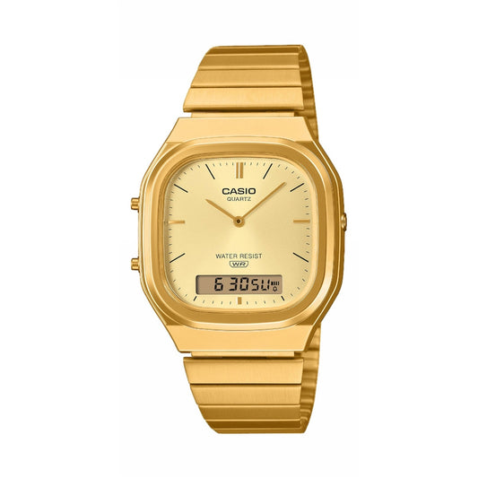 Casio Gold Vintage Dual-Display Gold Dial Watch
