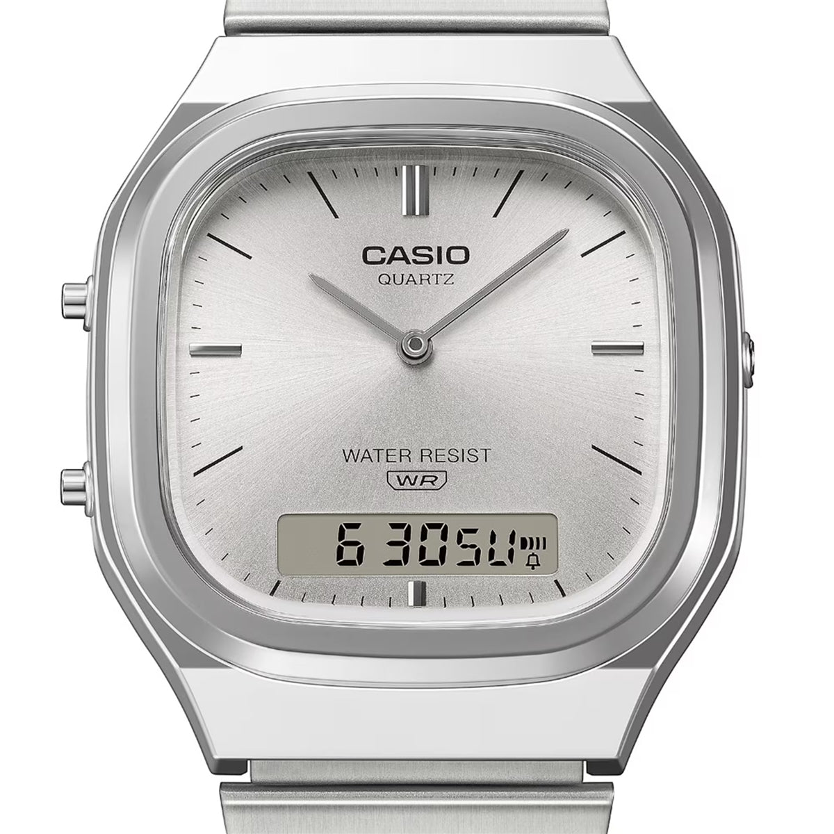 Casio Silver Vintage Dual-Display Silver Dial Watch