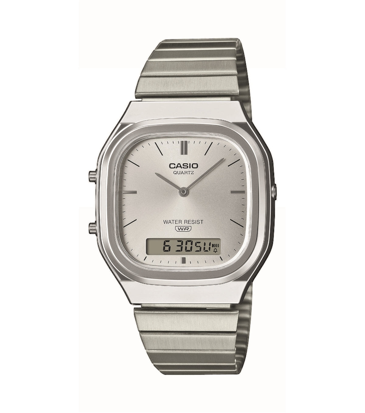 Casio Silver Vintage Dual-Display Silver Dial Watch