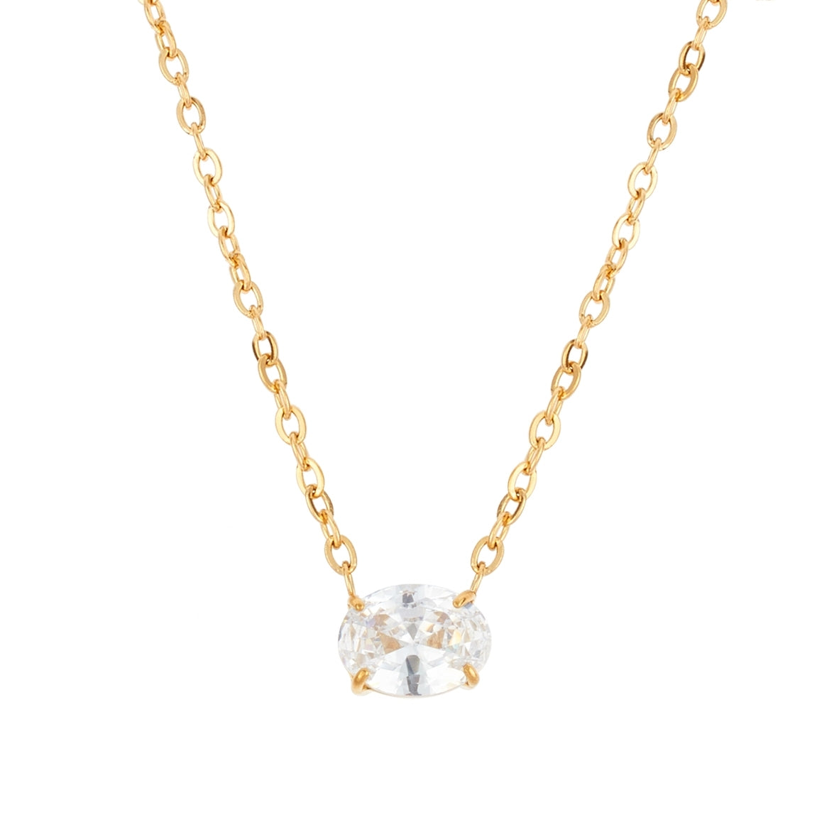 Over & Over Gold 14k Plated Oval CZ Gift Set