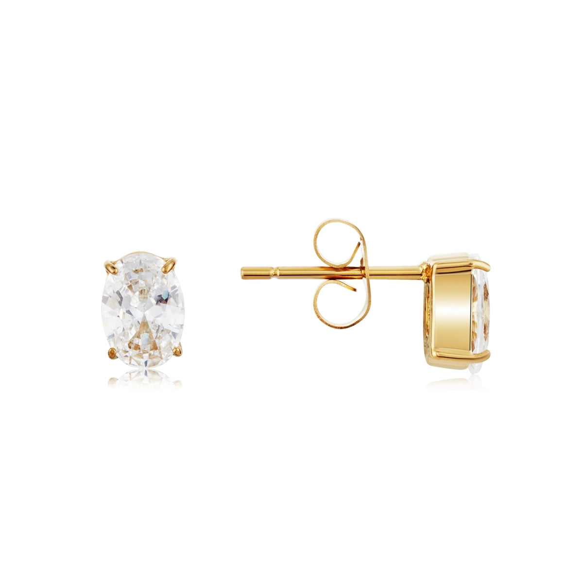 Over & Over Gold 14k Plated Oval CZ Gift Set