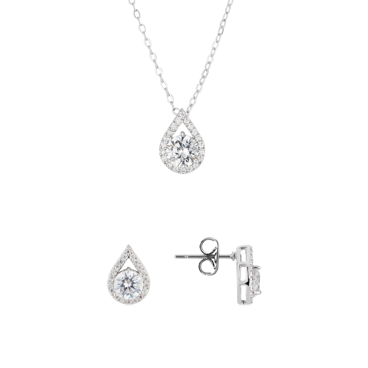 August Woods Silver Teardrop Halo Gift Set
