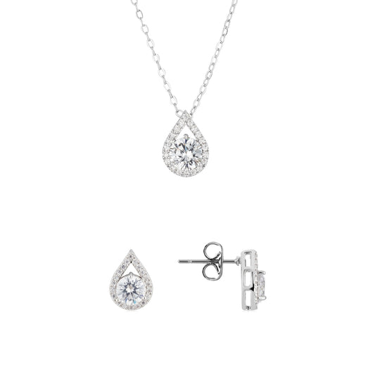 August Woods Silver Teardrop Halo Gift Set