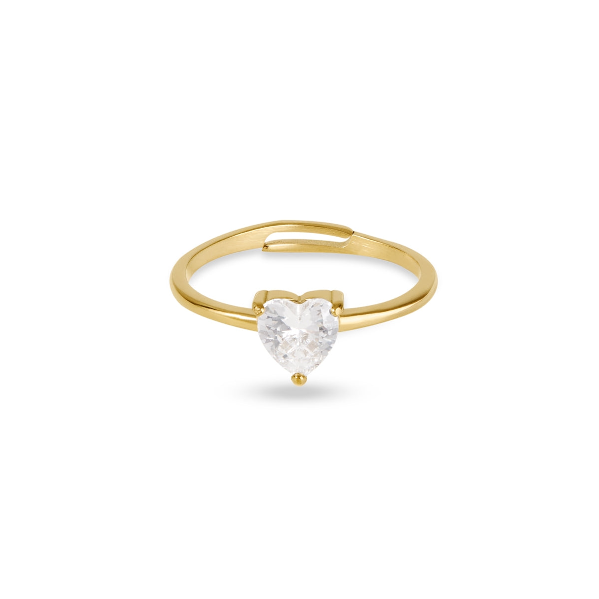 Over & Over Gold 14K Plated Heart Adjustable Ring