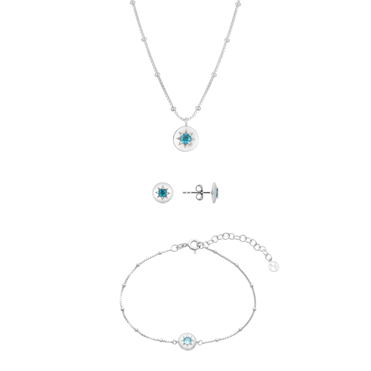Argento Silver Birthstones March Gift Sets