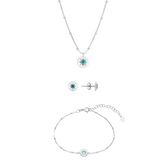 Argento Silver Birthstones March Gift Sets