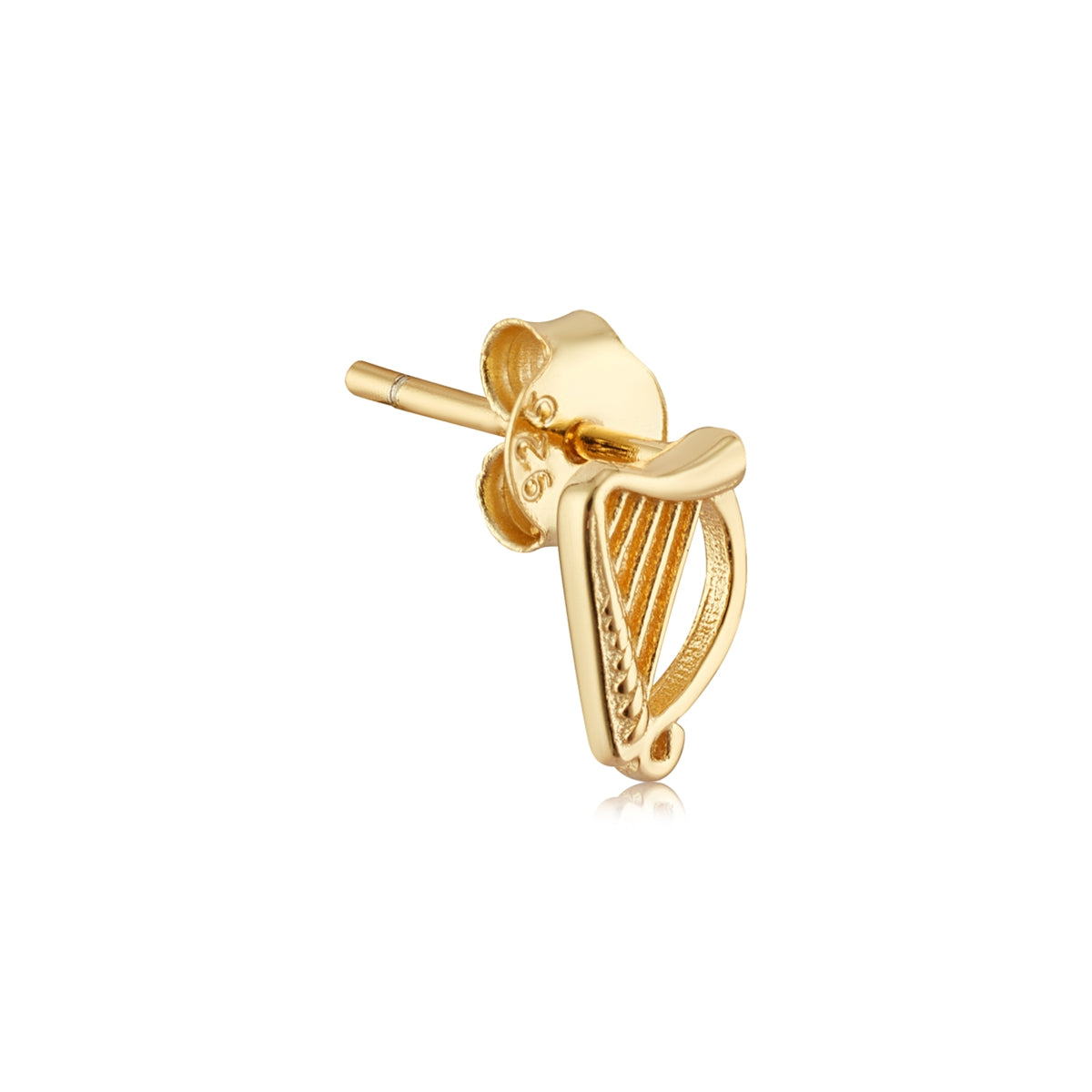 Argento Gold 14k Harp Mini Stud Earrings