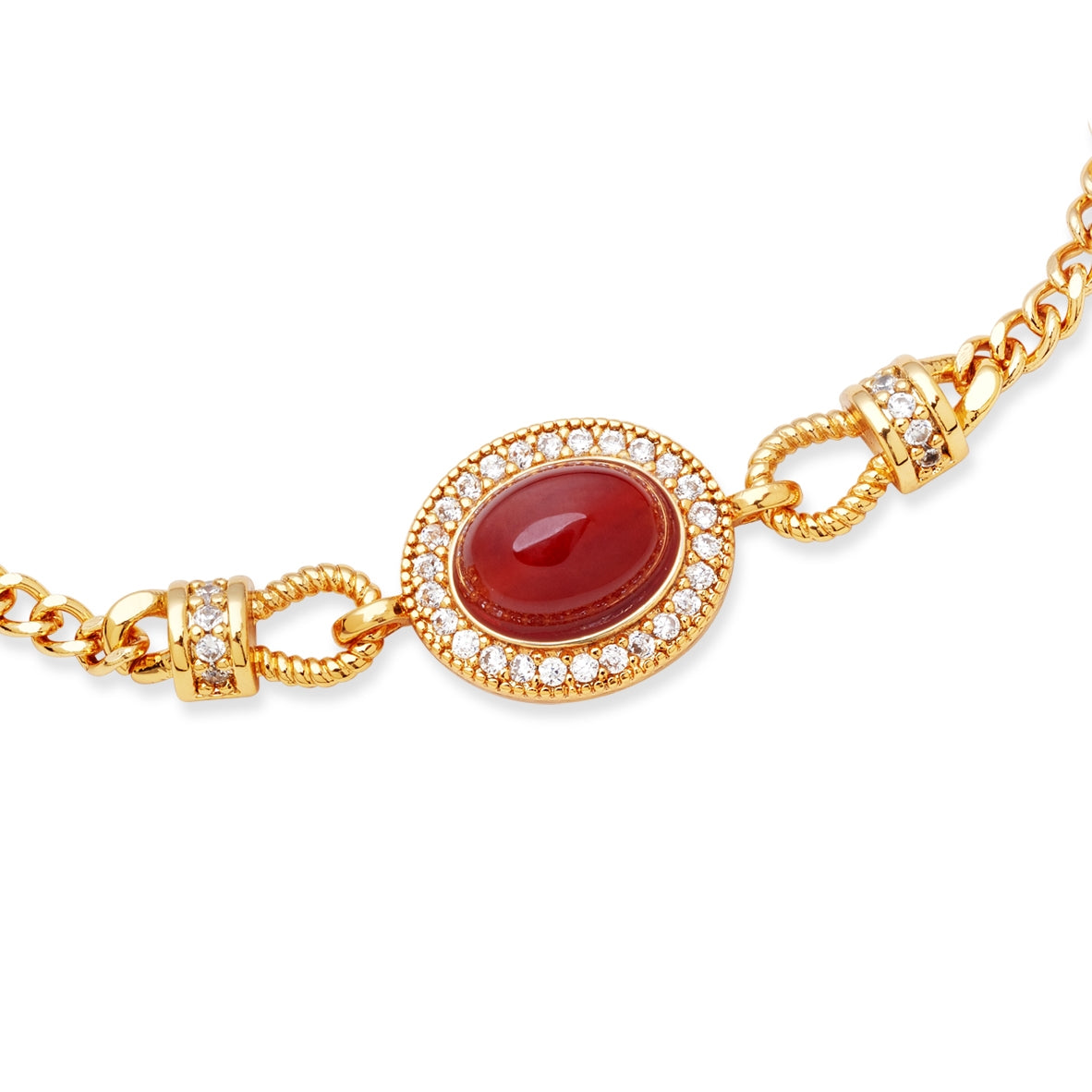 August Woods Gold CZ Burgundy Bracelet