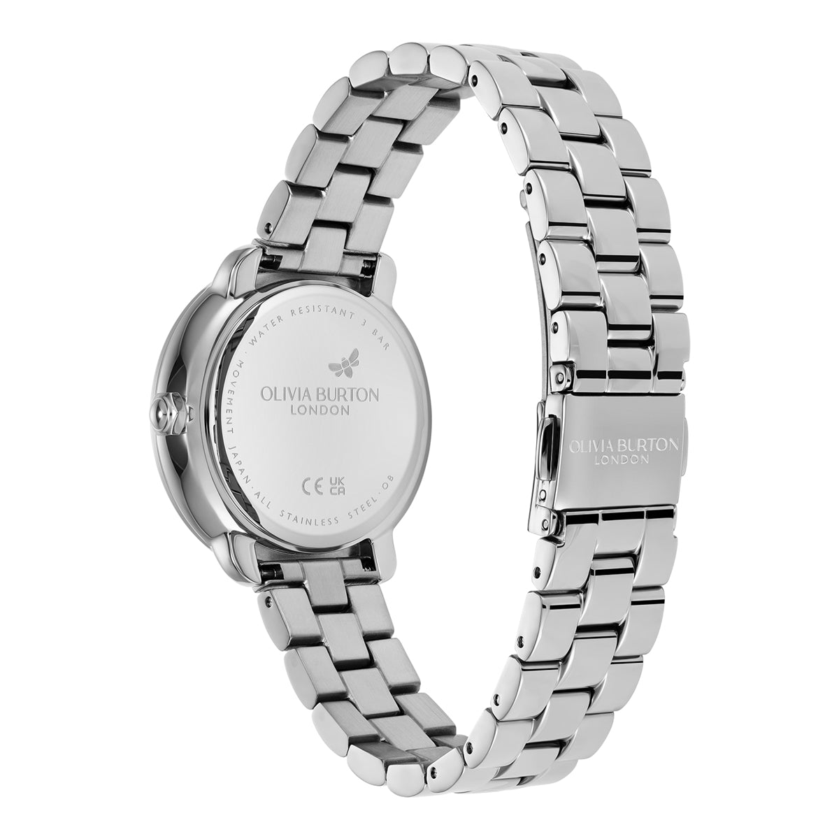 Olivia Burton Silver Moonphase Pink Dial Watch