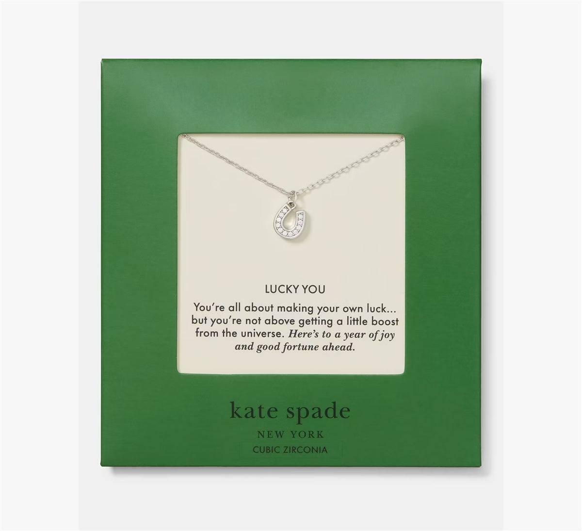Kate Spade New York Silver Gifting Lucky You Horseshoe CZ Necklace