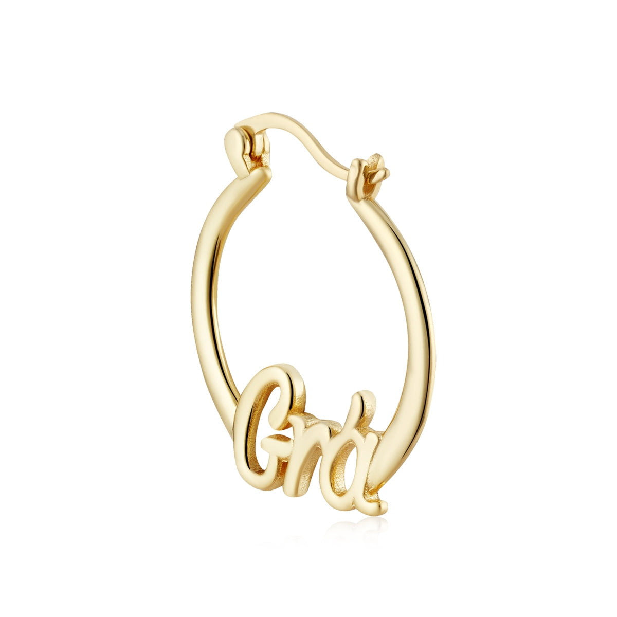 Argento Gold 14k Grá Love Hoop Earrings