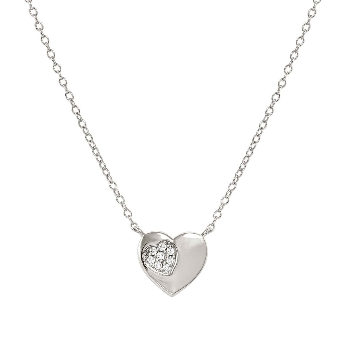 Nomination Silver Petit Sparkle Heart Necklace