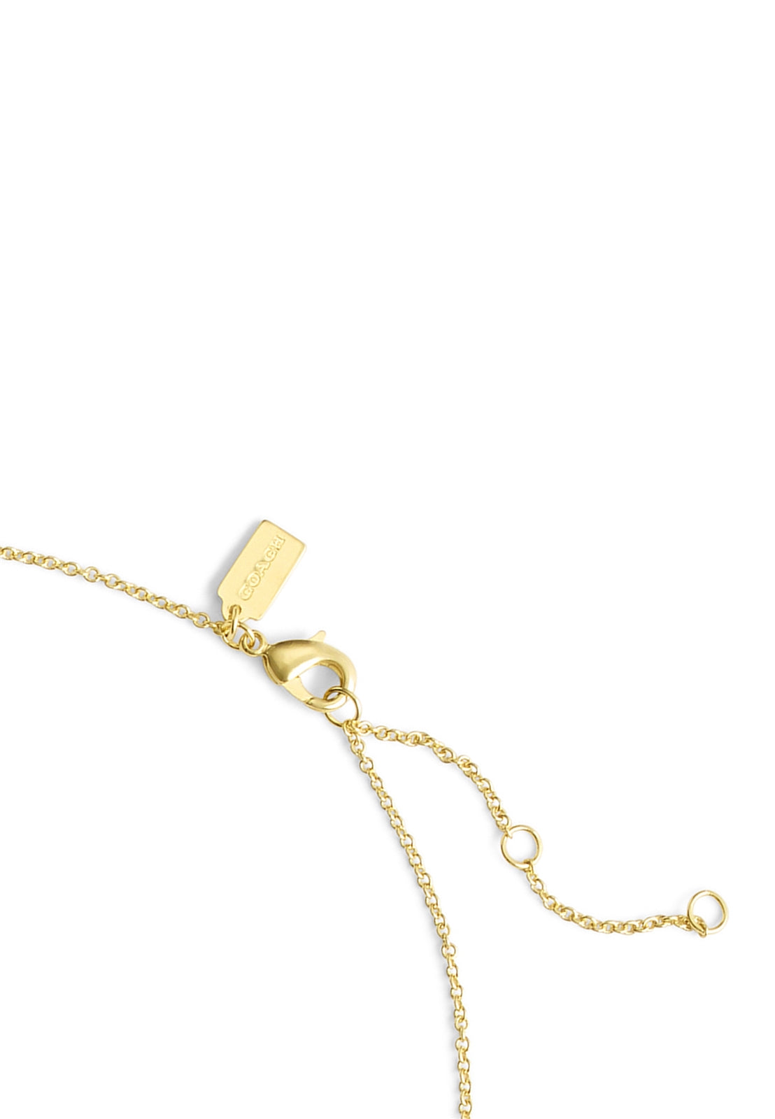 Coach Gold C Pink Pearl Starter Necklace