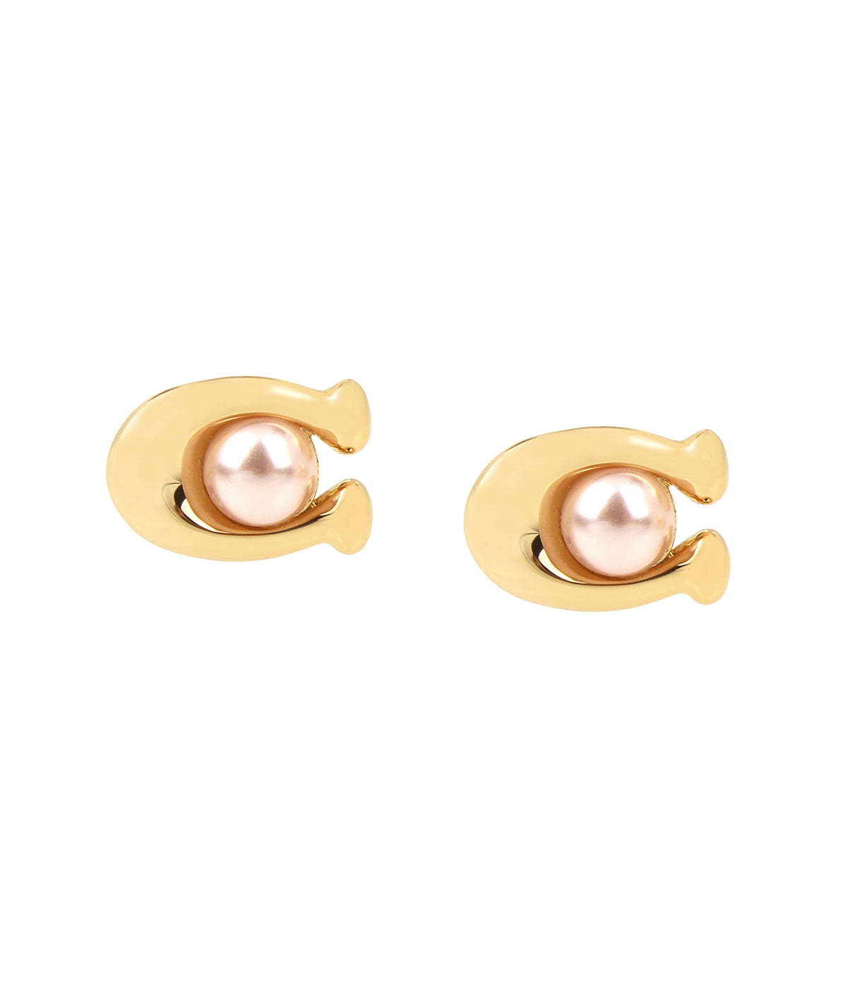 Coach Gold C Pink Pearl Starter Stud