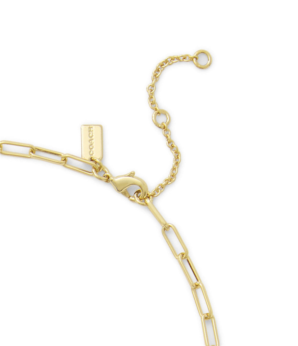 Coach Gold Cut Out Hangtag Heart Charm Necklace