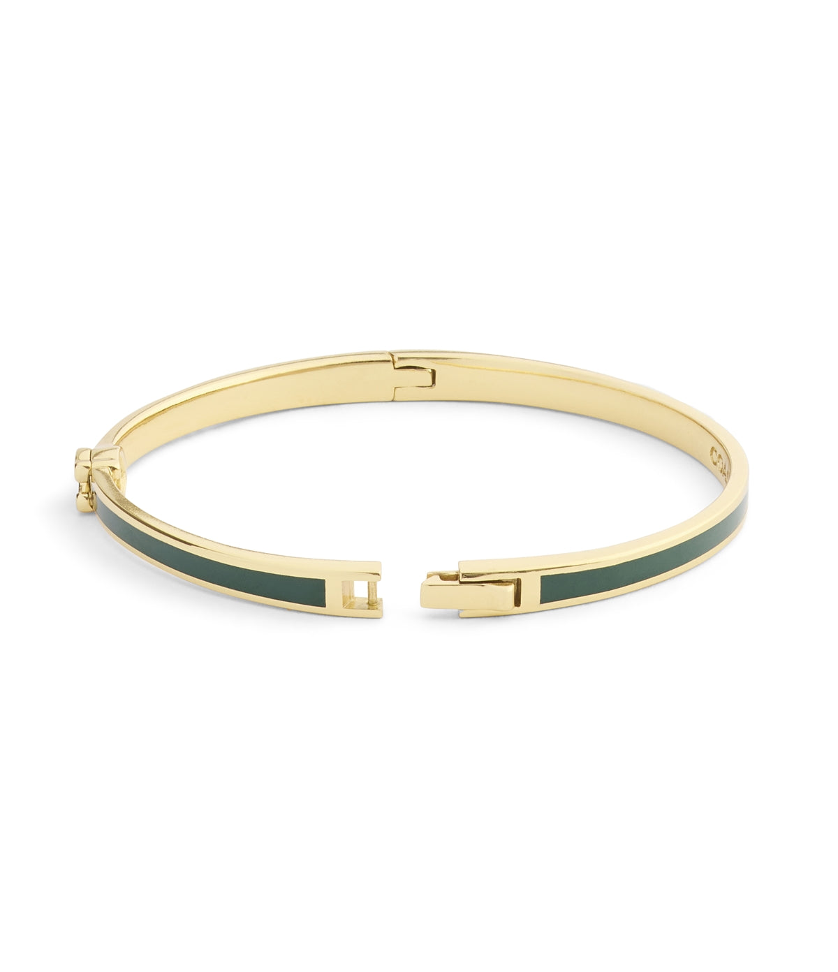 Coach Gold Green C Logo Boxed Bangle