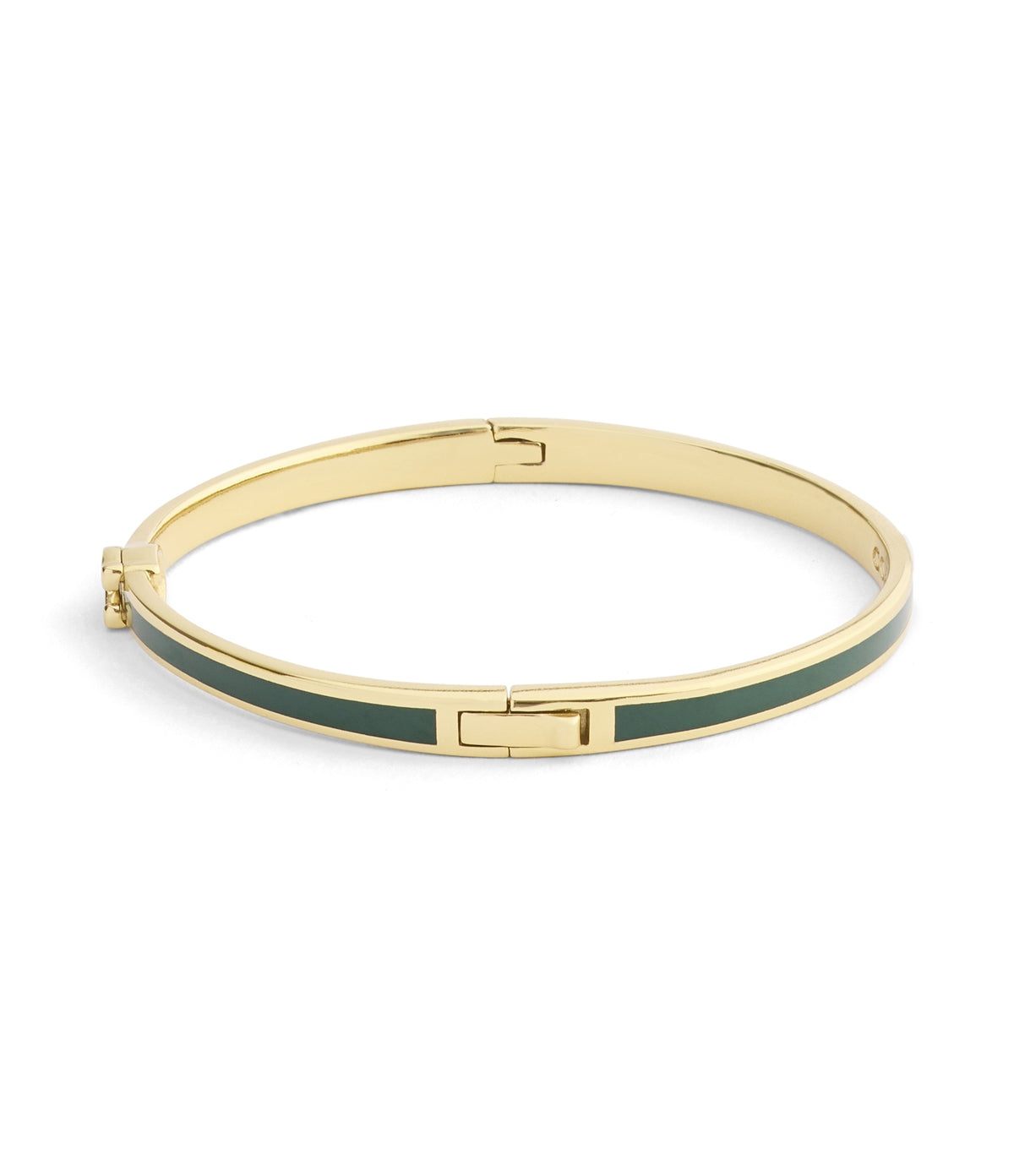 Coach Gold Green C Logo Boxed Bangle