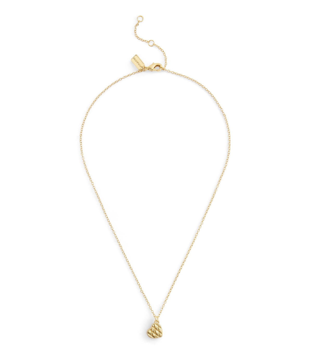 Coach Gold Quilted Side Heart Necklace