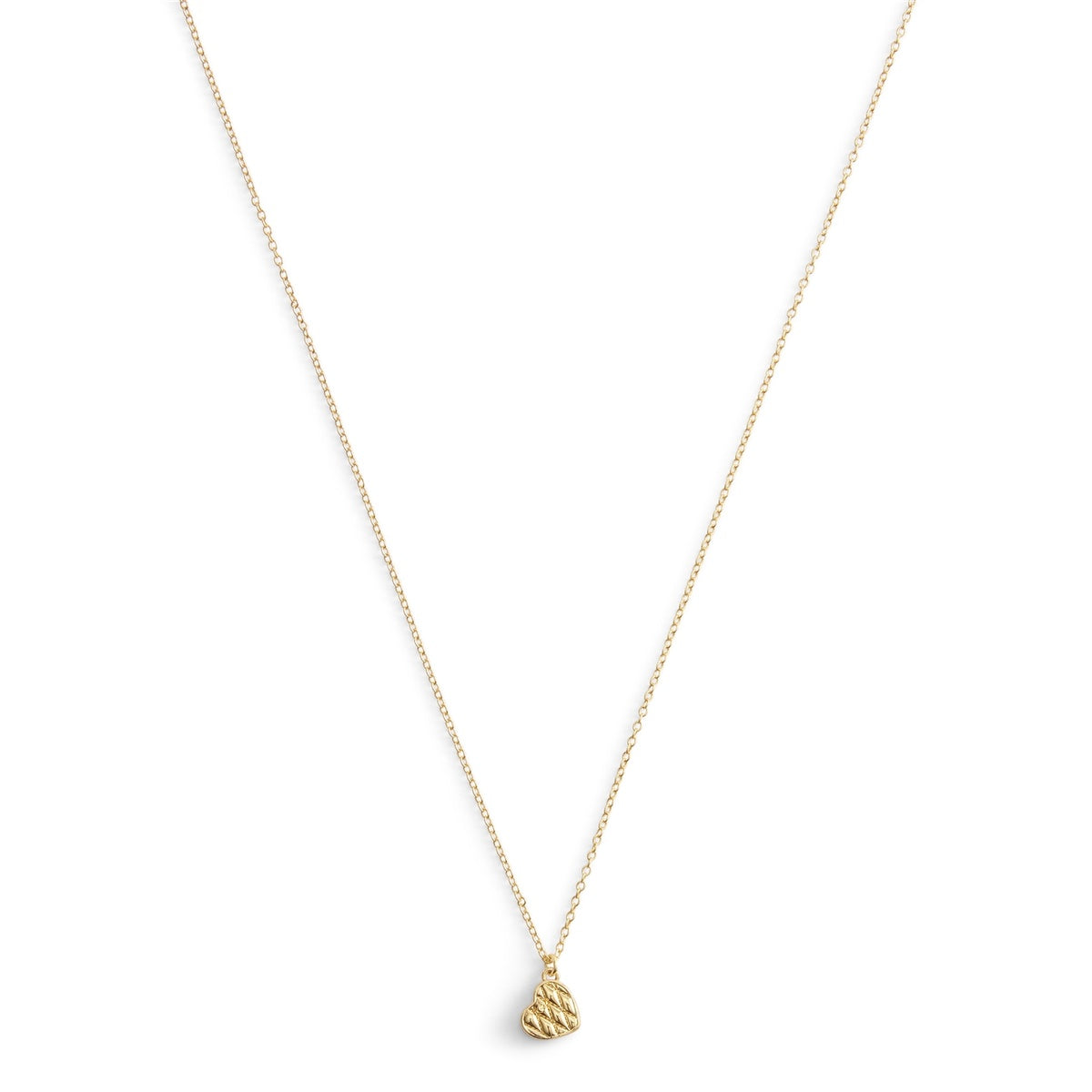 Coach Gold Quilted Side Heart Necklace