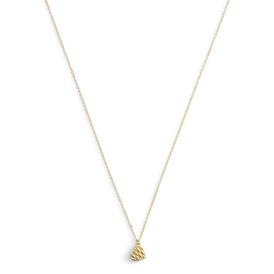 Coach Gold Quilted Side Heart Necklace