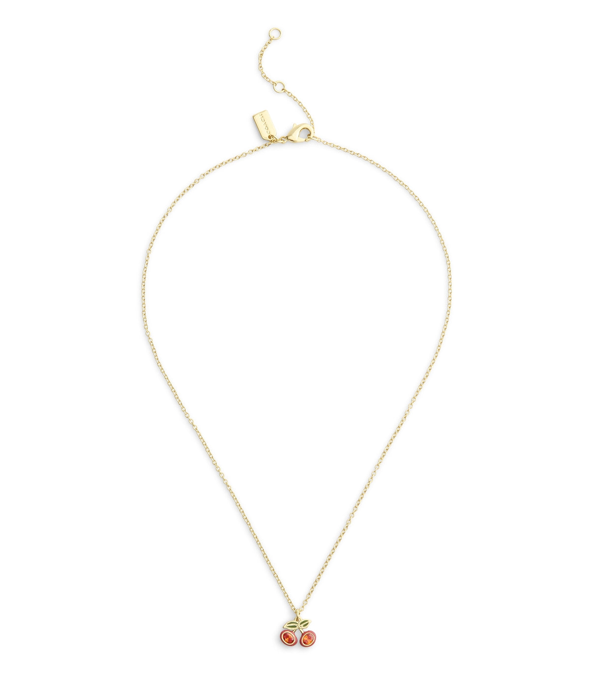 Coach Gold Red Cherry Necklace