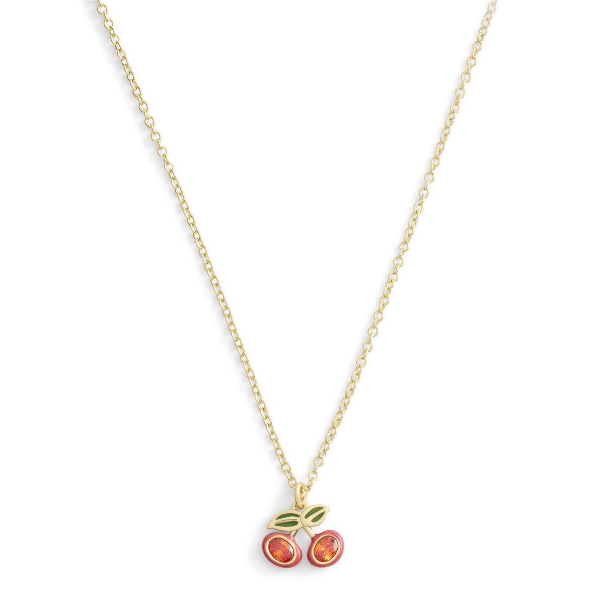 Coach Gold Red Cherry Necklace