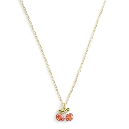 Coach Gold Red Cherry Necklace