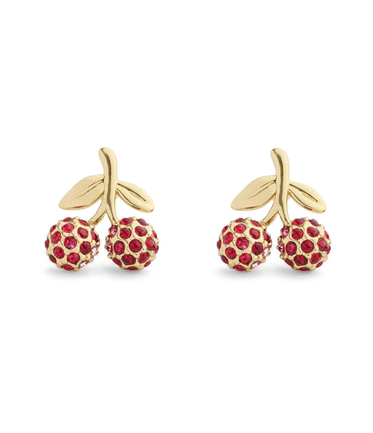 Coach Gold Red Pavé Cherry Studs