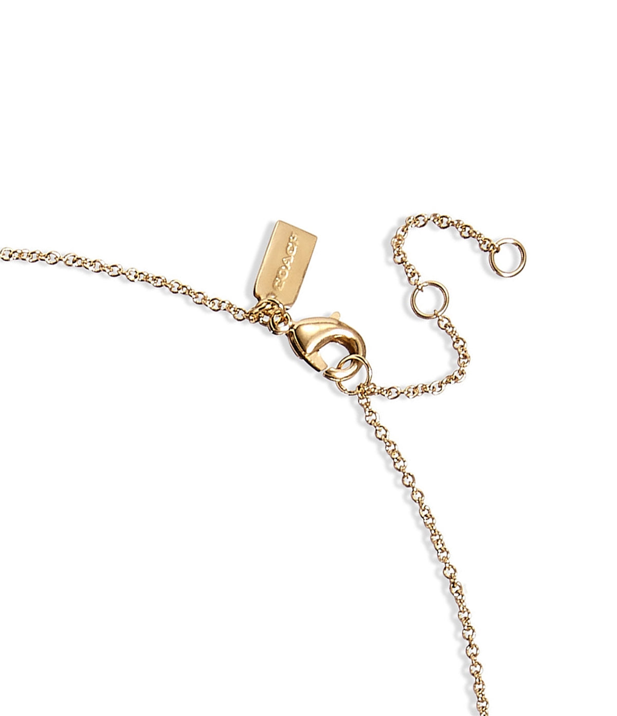 Coach Gold White Enamel Rings Necklace