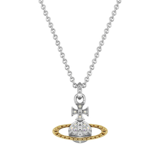 Vivienne Westwood Silver Two Tone Mayfair Bas Relief Stud Necklace