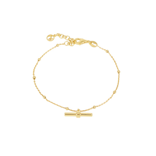 Argento Gold Ball T-Bar Bracelet
