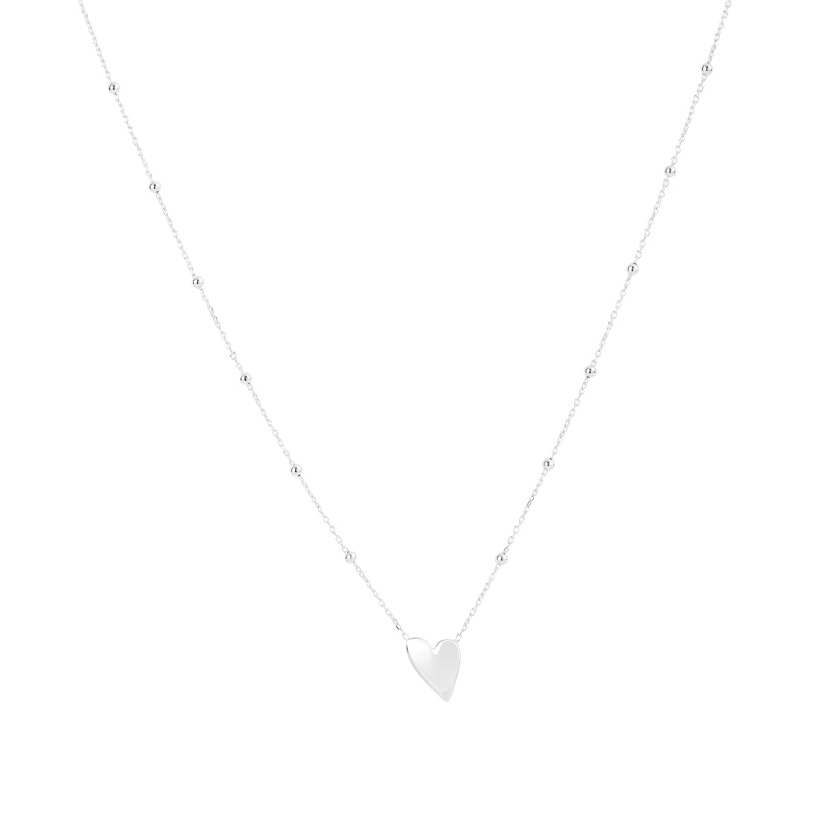 Argento Silver Heart Ball Necklace