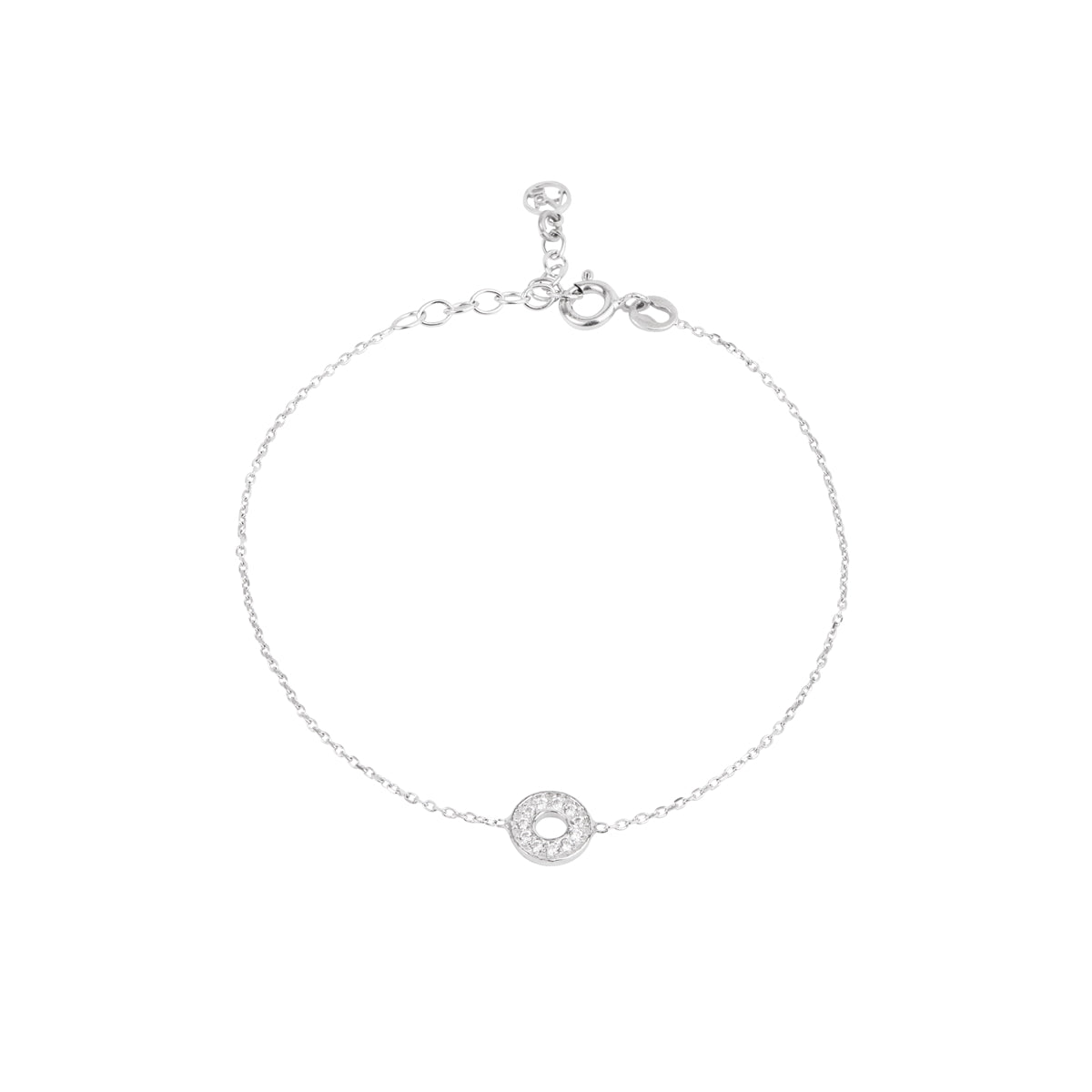 Argento Silver Pavé CZ Circle Bracelet