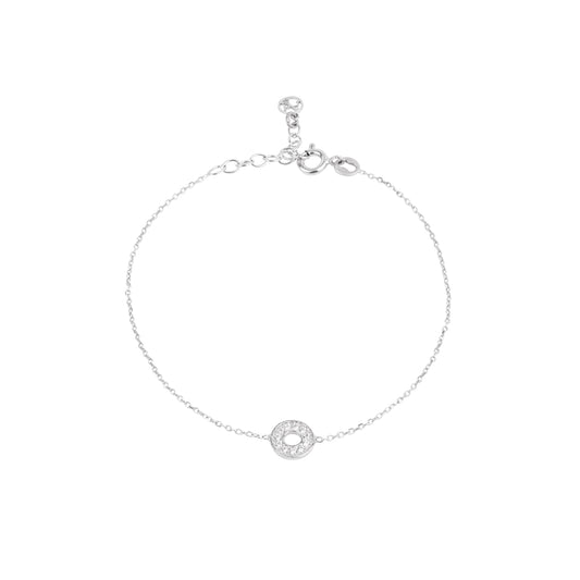 Argento Silver Pavé CZ Circle Bracelet
