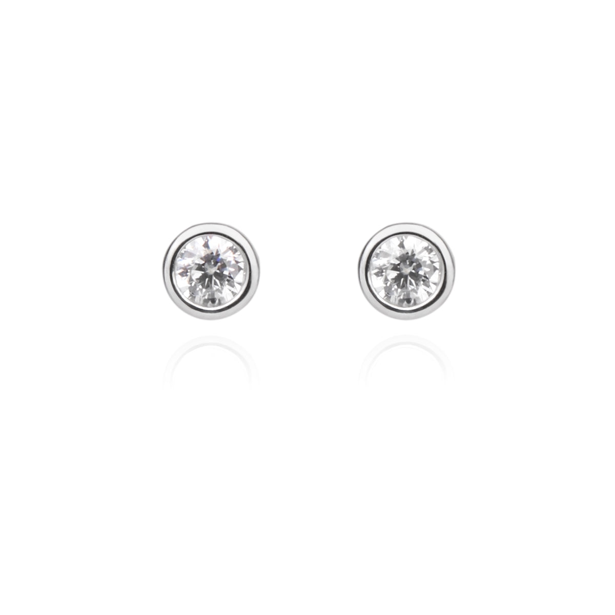 Argento Silver Solitaire CZ Earrings