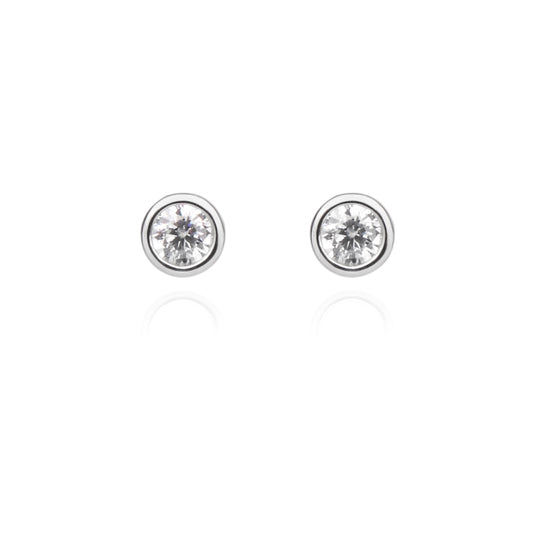 Argento Silver Solitaire CZ Earrings