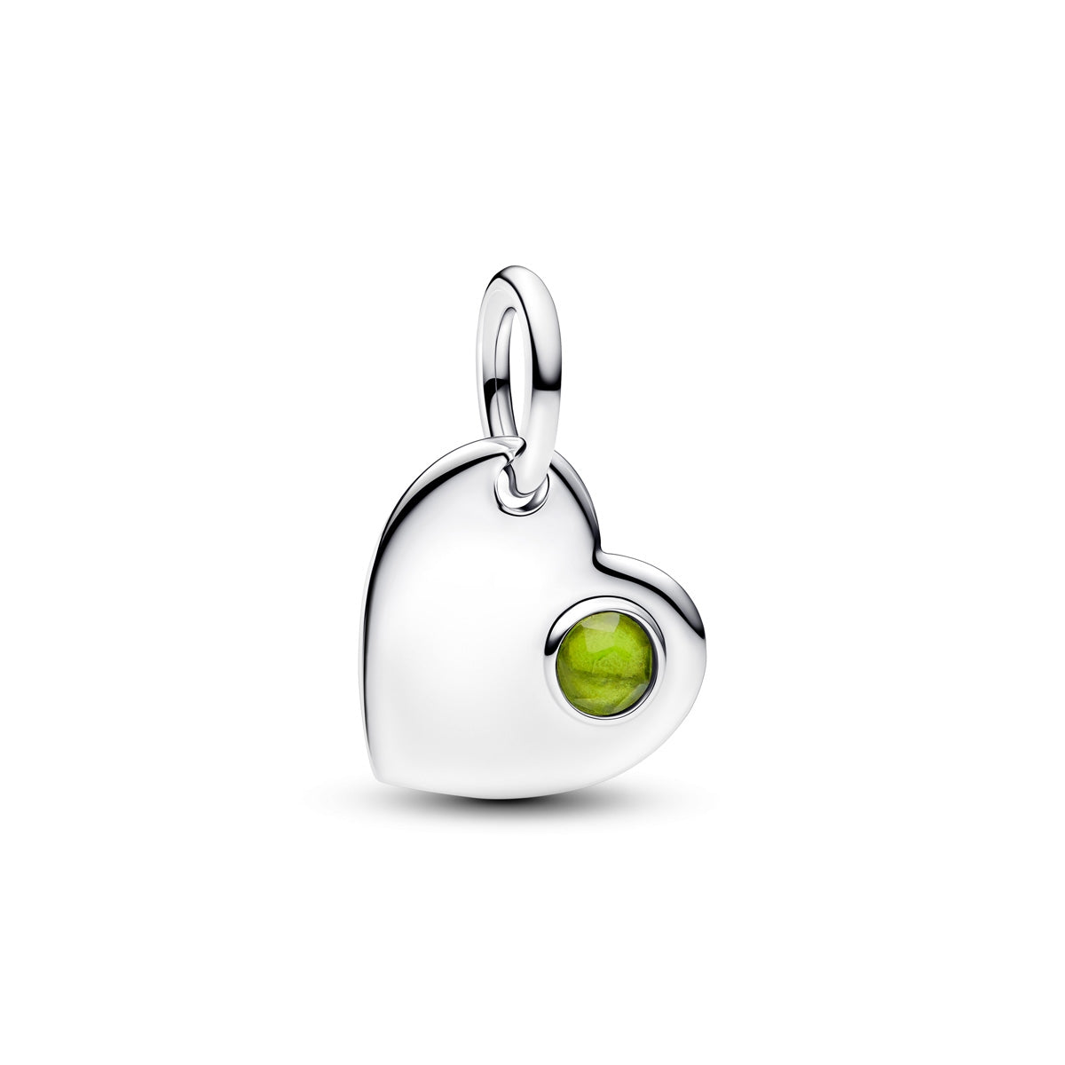 Pandora Silver August Birthstone Engravable Heart Dangle Charm