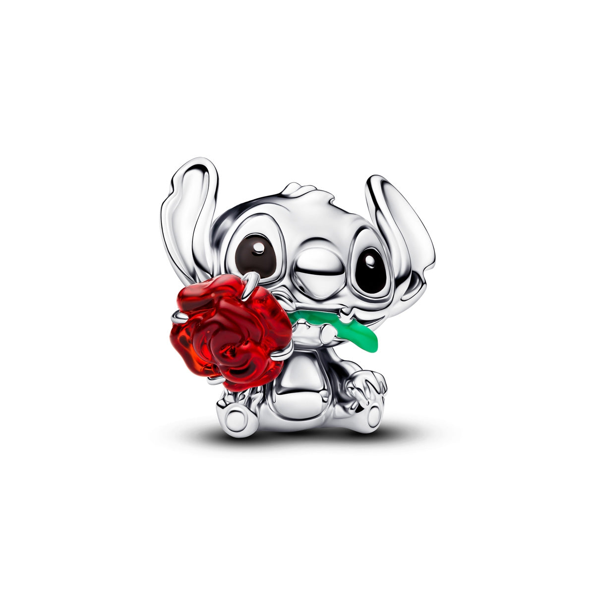 Pandora Silver Disney Stitch Rose Murano Glass Charm