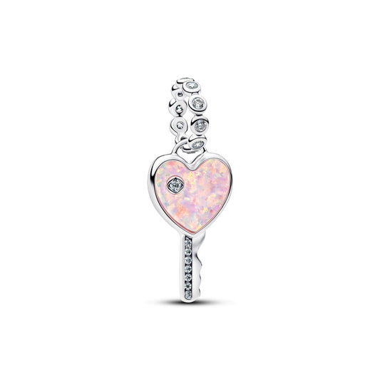 Pandora Silver Opalescent Heart Key Dangle Charm
