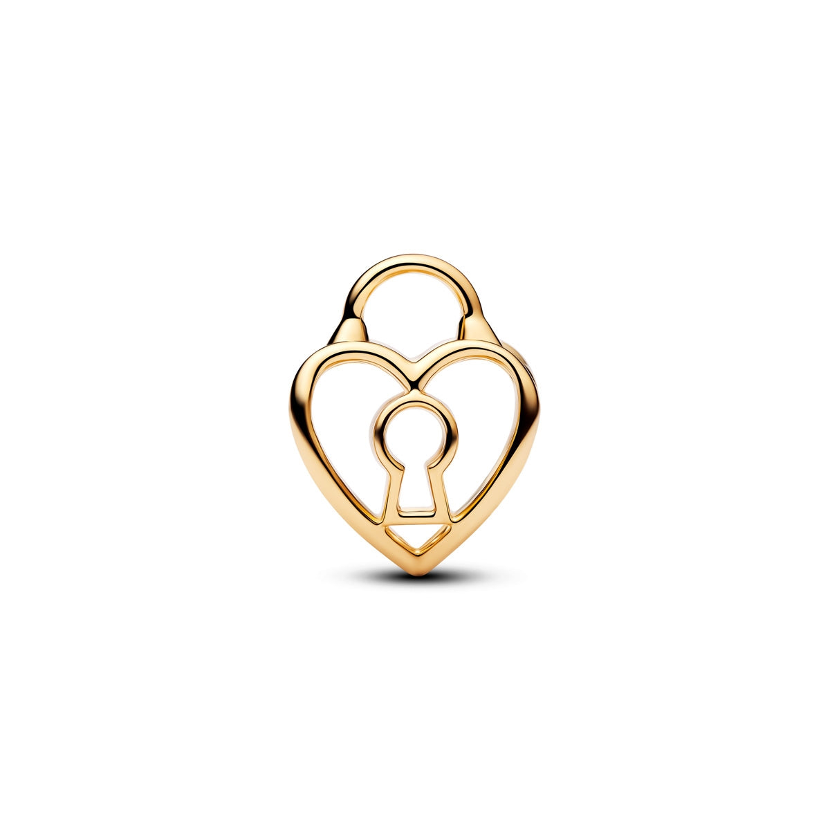 Pandora Gold Openwork Heart Padlock Charm