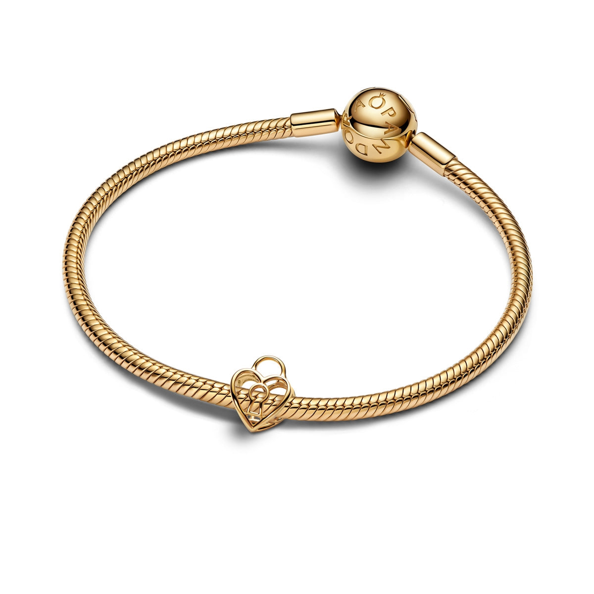 Pandora Gold Openwork Heart Padlock Charm