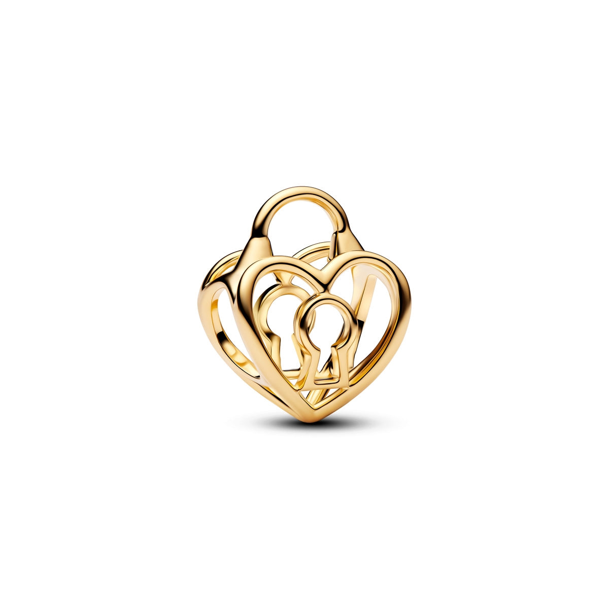 Pandora Gold Openwork Heart Padlock Charm