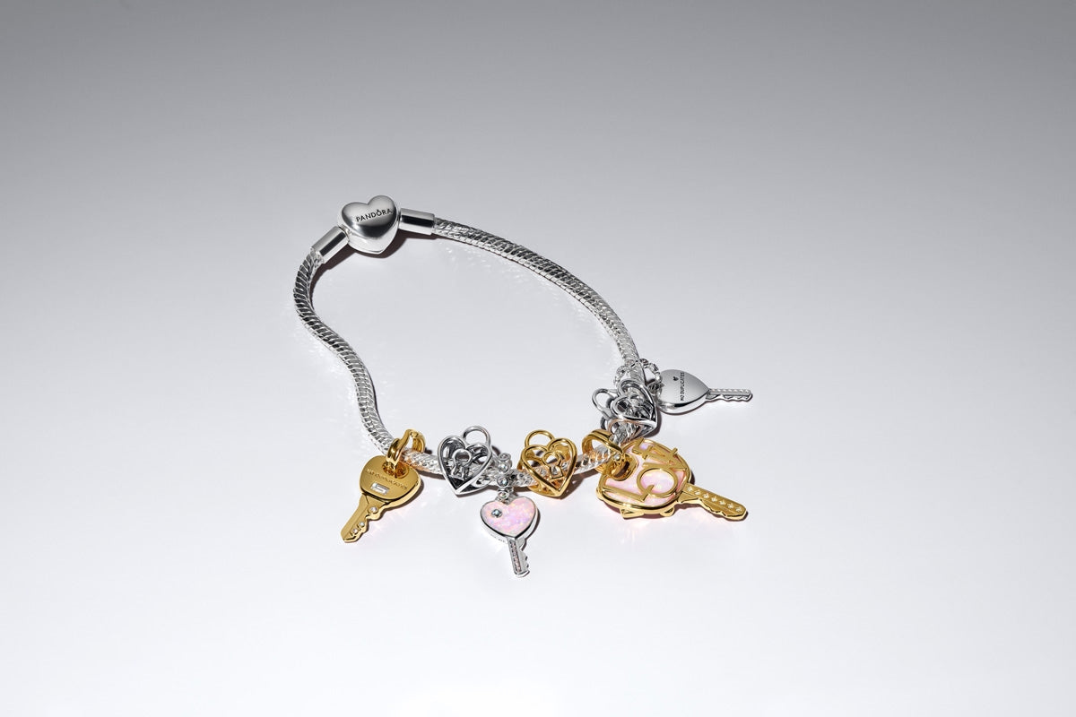 Pandora Silver Openwork Heart Padlock Charm