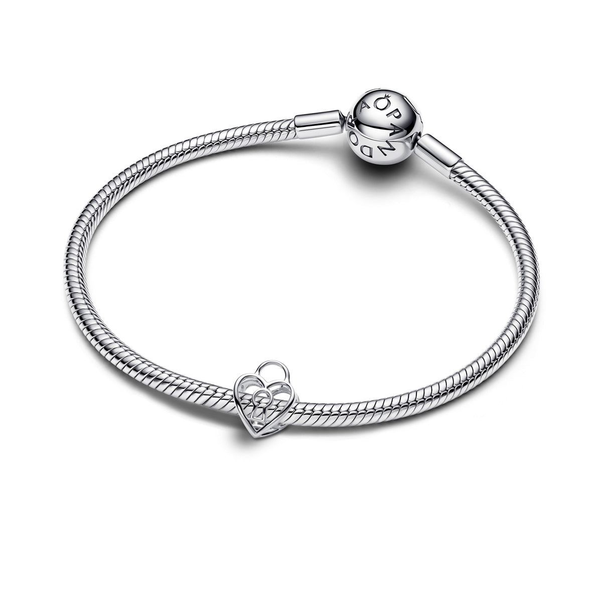 Pandora Silver Openwork Heart Padlock Charm