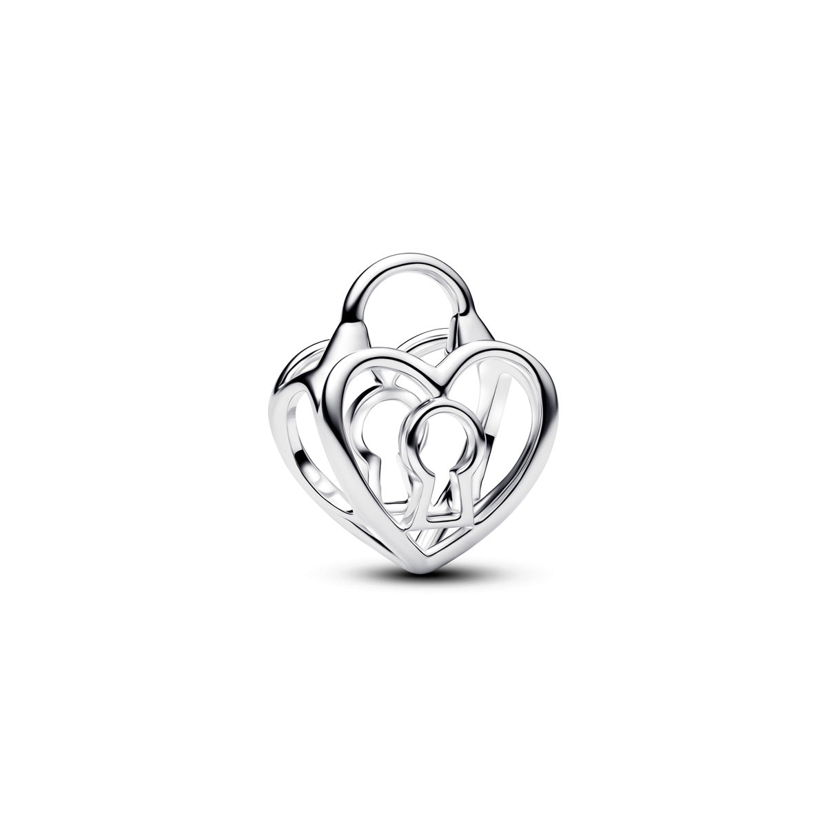 Pandora Silver Openwork Heart Padlock Charm