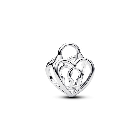 Pandora Silver Openwork Heart Padlock Charm