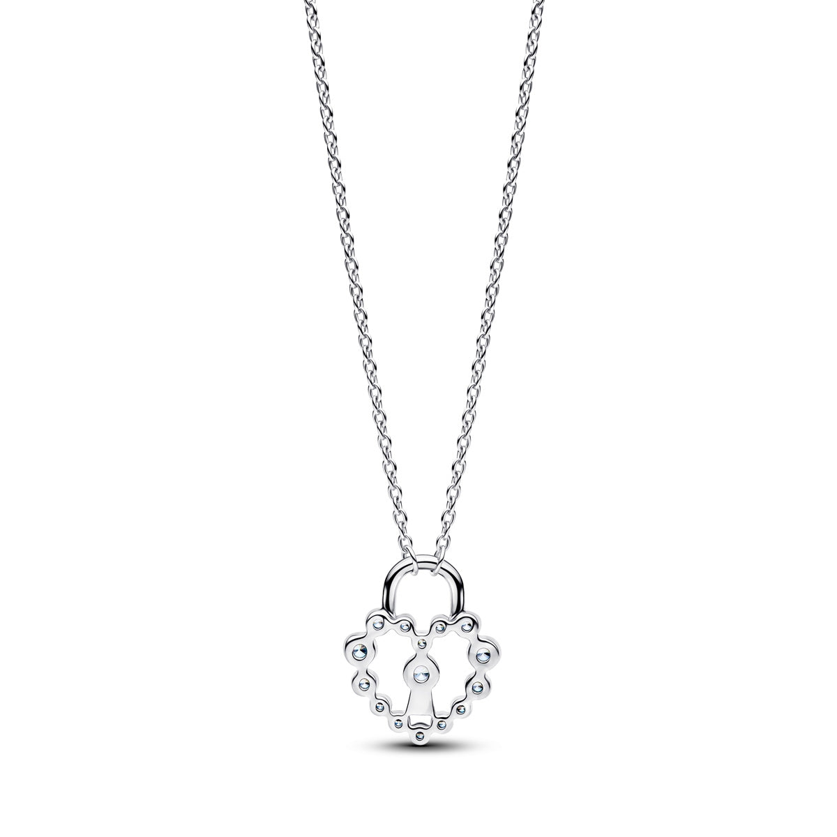 Pandora Silver Sparkling Heart Padlock Pendant Necklace