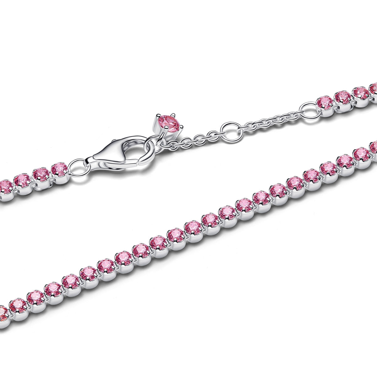Pandora Silver Pink Small Tennis Bracelet