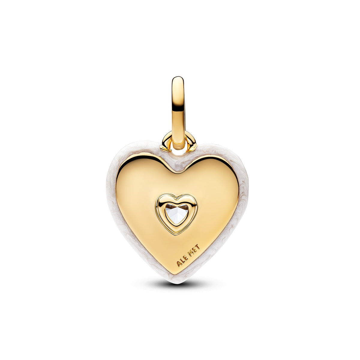 Pandora Gold Radiating White Heart Medallion Charm