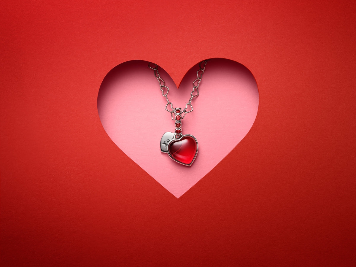 Pandora Silver Red Murano Glass Heart Double Dangle Charm